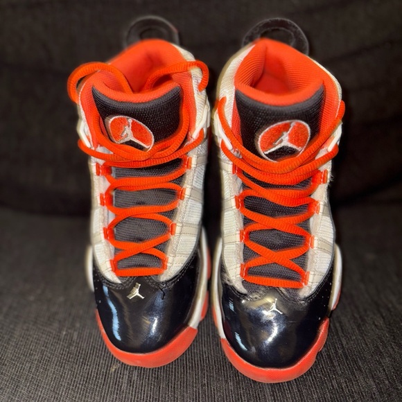 Jordan Black and Orange High-Top Sneakers with Classic Design - Picture 4 of 4